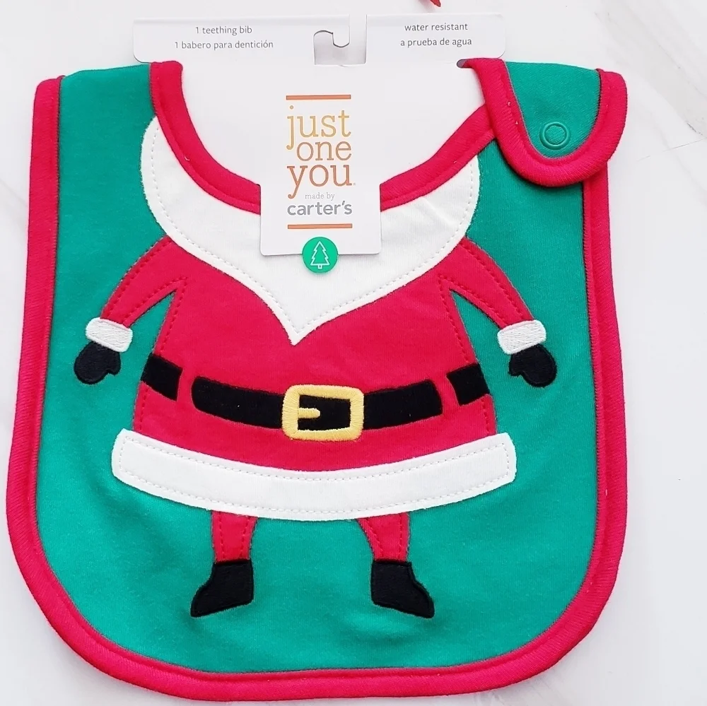 Carter's Teething Bib Water Resistant Holiday New